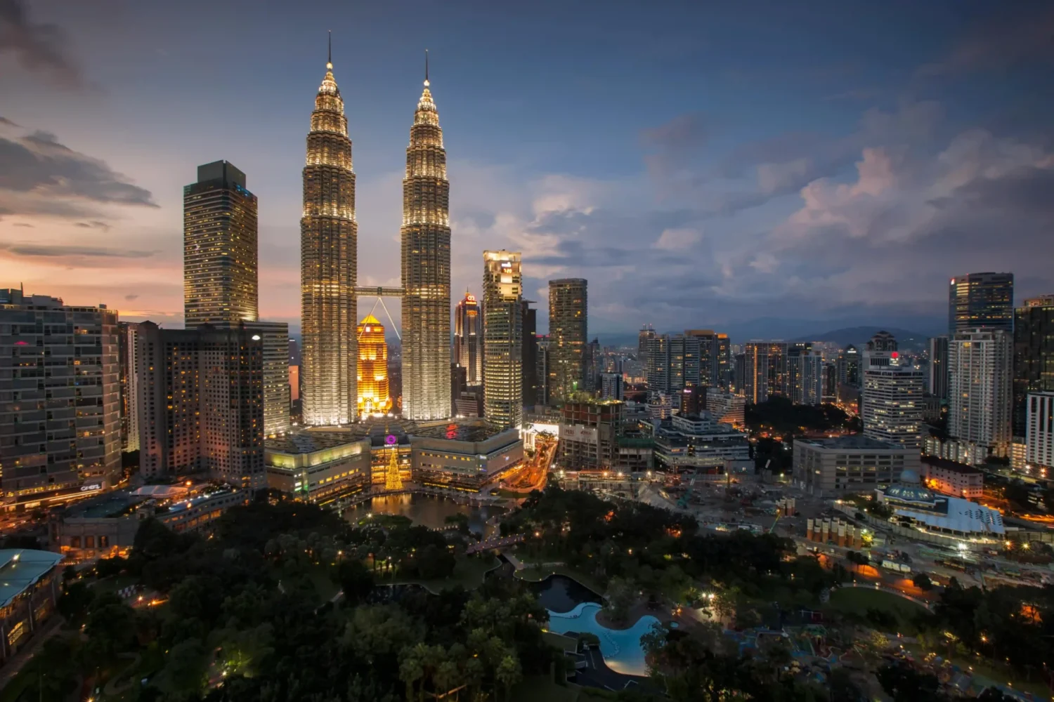Petronas Towers in Kuala Lumpur, Malaysia. One of the countries with the most skyscrapers.