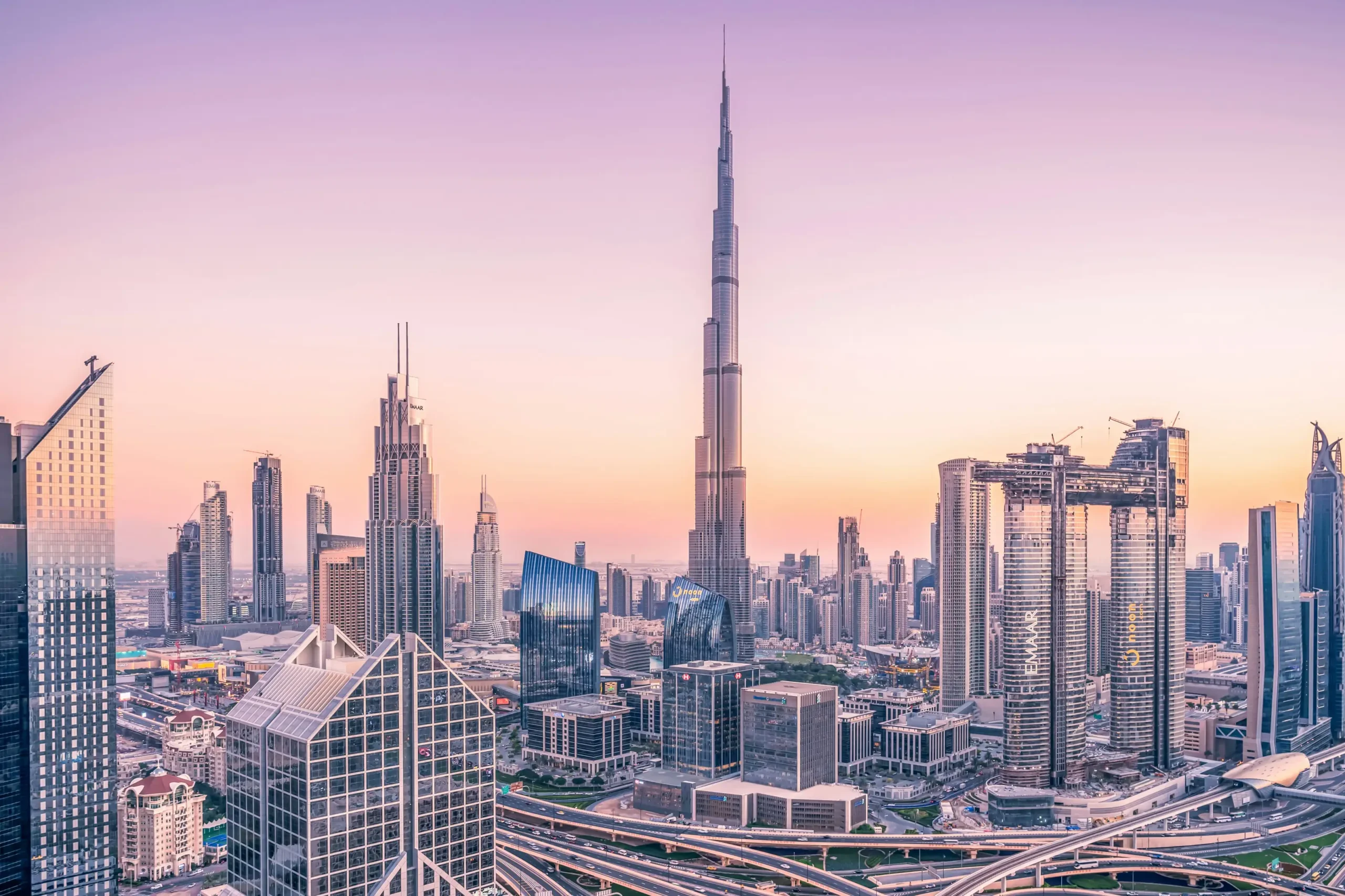 Burj Khalifa in Dubai during a beautiful night in the city