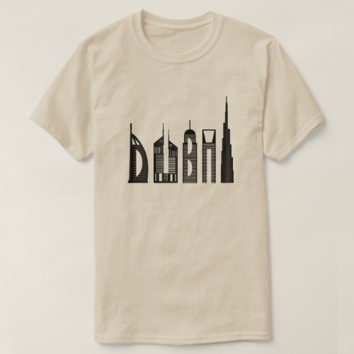 Trending Clever t-shirt that spells out Dubai by incorporating the cities skyscrapers