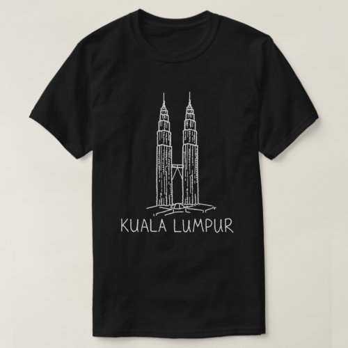 Petronas Towers t-shirt in a neat and simple white sketch design