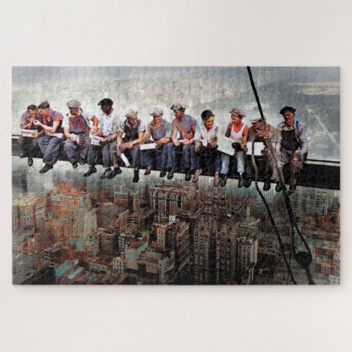 Jigsaw puzzle featuring the famous Lunch Atop a Skyscraper photo