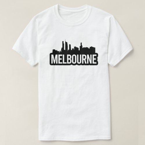 Simplistic yet impactful t-shirt featuring the Melbourne skyline