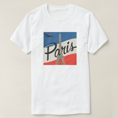 Trending Parisian-inspired t-shirt featuring the French flag and Eiffel tower