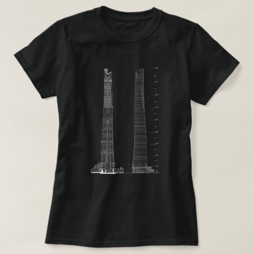 Trending T-shirt featuring the shanghai tower through a neat sketch-like design