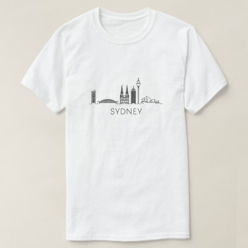 Neat and clear t-shirt design featuring the Sydney skyline