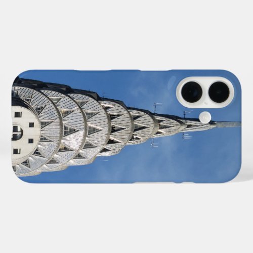 Chrysler Building New York iPhone case featuring the spire of the Chrysler Building with a blue backdrop