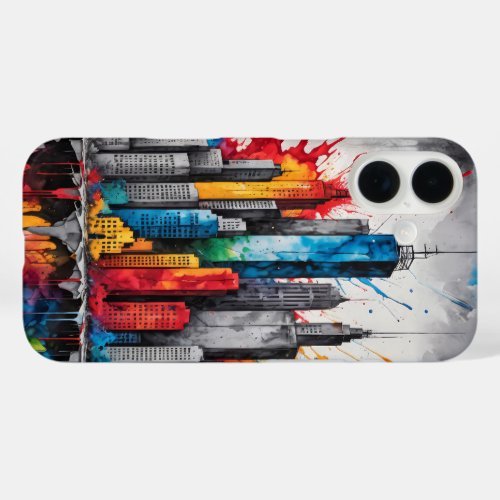 Colourful skyline iPhone case