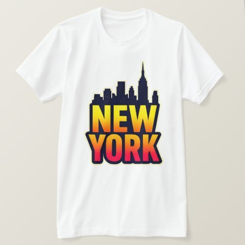 New York City T-shirt with a commanding, bright design.