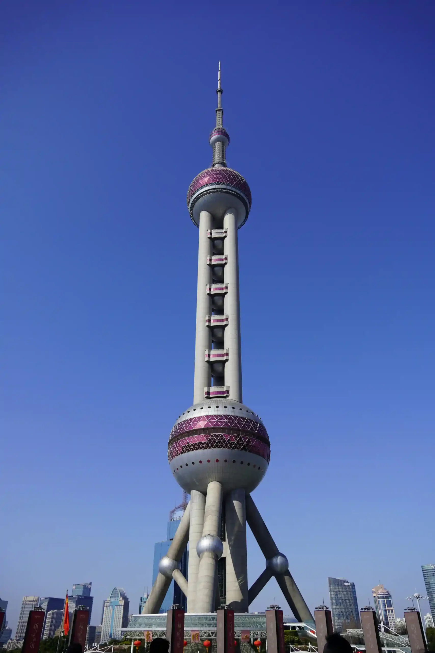 The 10 Tallest Towers in the World (No Buildings) The Oriental Pearl Tower rising high above the Shanghai skyline