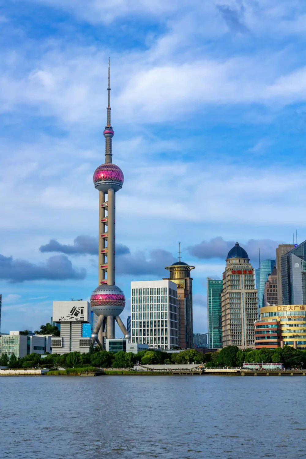 The 10 Tallest Towers in the World (No Buildings) The Oriental Pearl Tower rising high above the Shanghai skyline